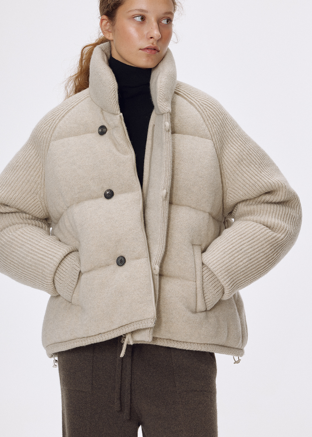 3차 리오더_Pure shetland wool puffer jacket_Lamb