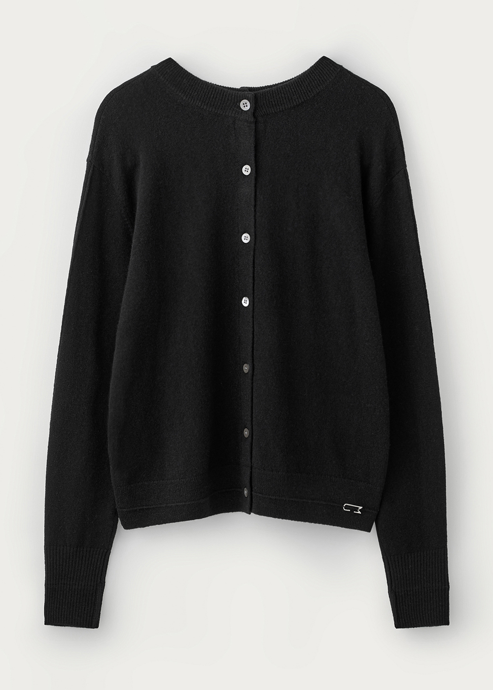 Pure cashmere two way cardigan_Black